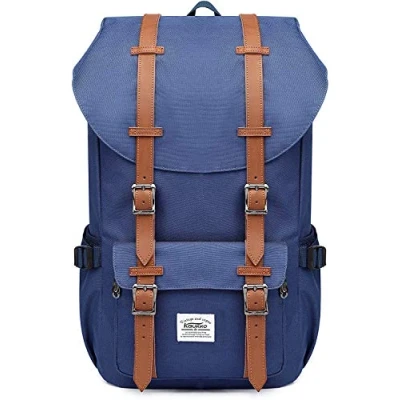 Abbildung von KAUKKO Rucksack Damen Herren Daypack mit Laptopfach für 15 Zoll Notebook Schule, Uni, Reisen, Wandern, 22L, Blau