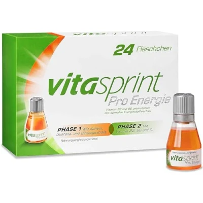 Abbildung von Vitasprint Pro Energie, 24 St. Das Nahrungsergänzungsmittel mit dem Extraschub* an Vitaminen wie Vitamin B6 und C, Ginsengwurzel Guaranasamen Extrakt für mehr Energie