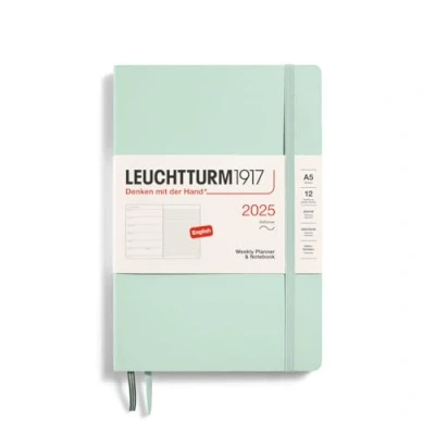 Abbildung von LEUCHTTURM1917 370755 Wochenkalender &amp; Notizbuch 2025, Medium A5 Softcover 12 Monats Planer, liniert Mint Green, Englisch