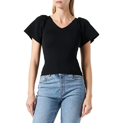 Abbildung von Vero Moda Vmginny V NECK Tshirt basic, Damen, Größe: XL, Black