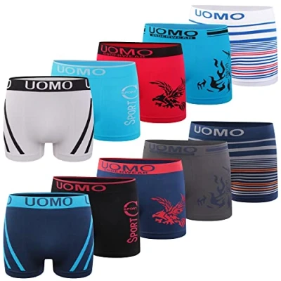 Abbildung von L&amp;K 10er Pack Herren Boxershort Unterwäsche Microfaser Retroshorts Mehrfabrig Gemischt Muster 1202 UN L/XL …