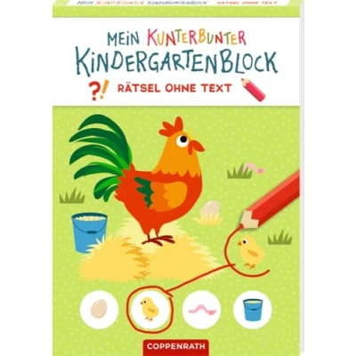Abbildung von Mein kunterbunter Kindergartenblock: Rätsel ohne Text (Bauernhof): Rätselblock ab 4 Jahren, Hilfe selber rätseln