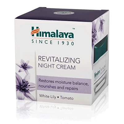 Abbildung von Himalaya Herbals Revitalizing Night Cream to Boosts Skin Oxygen, Removes Dullness, Dark Spots, Uneven Tone, Replenishes Moisture Overnight, Non Oily Face 50g