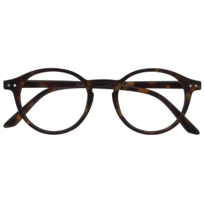 Abbildung von OPULIZE REY Lesebrille Runder Retro Rahmen Mattbraunes Schildpatt Herren Damen Federscharniere R56 2 +1.00