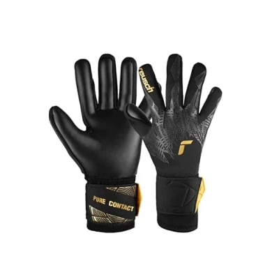 Abbildung von Reusch Pure Contact Infinity Junior Torwarthandschuhe für Kinder optimal Kunstrasen, 6.5, schwarz Gold