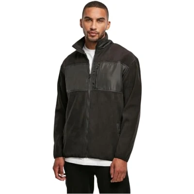 Abbildung von Urban Classics Patched Micro Fleecejacke, Herren, Größe: XL, Black