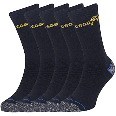 Abbildung von Goodyear Unisex Heavy Duty Arbeitssocken 5er Pack, Schwarz/blau, Einheitsgröße