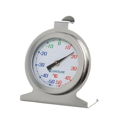 Abbildung von Lantelme Kühlschrank und Gefrierschrankthermometer Edelstahl, 50 C bis +50 Kompaktes Analog Thermometer für präzise Temperaturkontrolle