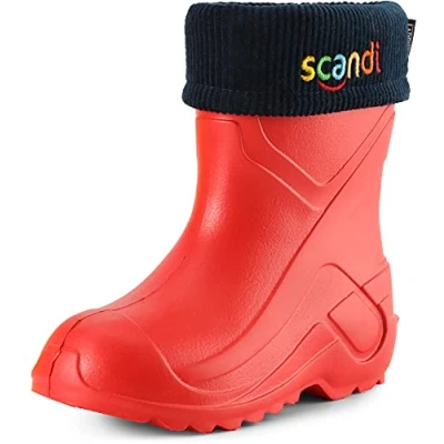 Abbildung von Ladeheid Kinder Mädchen Jungen federleichte Eva Thermo Gummistiefel gefüttert LA 763 (Rot1/Marineblau, 26 EU)