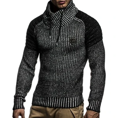 Abbildung von Leif Nelson Strickpullover schwarzecru, Herren, Größe: Large, Schwarz ecru