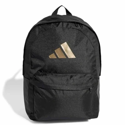 Abbildung von adidas Classic 3BARS Backpack, Unisex Rucksack, Black/Gold met., 27.4 L IS7048