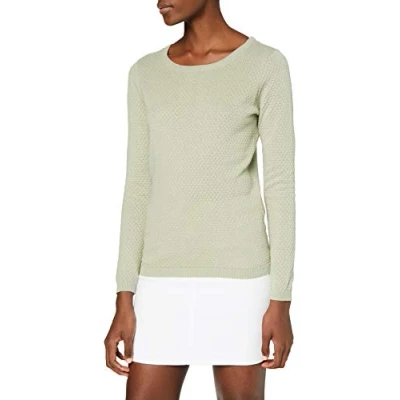 Abbildung von VERO MODA Eleganter Feinstrick Pullover Strukturmuster Rundhals Longsleeve VMCARE Sweater, Farben:Mint, Größe:S