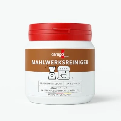 Abbildung von ceragol ultra Mahlwerks Reiniger, 200g Reinigungs Granulat für Kaffee Vollautomaten und Mühlen aller Art, Reinigungsbohnen 12 Anwendungen
