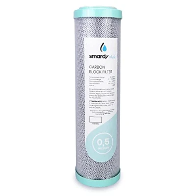 Abbildung von smardy blue CTO 10&quot; Aktivkohle Block Filterpatrone 0,5μm Carbon Ersatzfilter Kartusche für Umkehrosmose Wasserfilter Auftischfilter