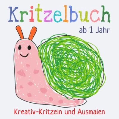 Abbildung von Kritzelbuch ab 1 Jahr: Erstes dickes Ausmalbuch mit 50 einfachen Motiven zum Kritzeln und Ausmalen der ersten Gegenstände für kreative Kinder