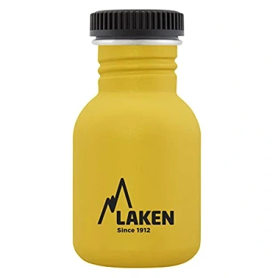 Abbildung von Laken Basic Steel flasche, Edelstahlflasche für Kinder und Erwachsene,Standard Mund Schraubverschluss, 0,35L Gelb