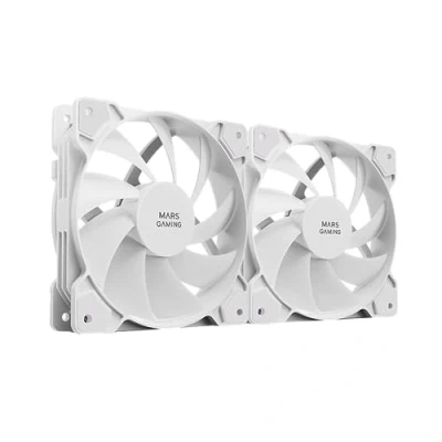 Abbildung von Mars Gaming MF PWMX2 Weiß, 2 Lüfter 120mm, Flüsterleise FDB 12dB, Anti Vibrations System, PWM System