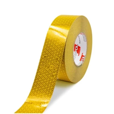 Abbildung von Finest Folia Orafol VC104+ Rigid Grade Konturmarkierung 50mm Reflexfolie Reflexband für Anhänger LKW Auflieger Markierung Warnmarkierung wetterfest (Gelb, 3 Meter)