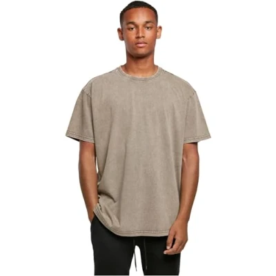 Abbildung von Build Your Brand Herren BY189 Acid Washed Heavy Oversize Tee T Shirt, darkkhaki, M