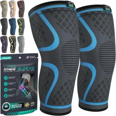 Abbildung von MODVEL Kniebandage Set für Damen und Herren, atmungsaktive Knee Support, Größe XL
