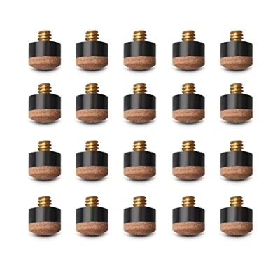Abbildung von CZ Store Pool Queue Spitzen 10 mm Ø20 STK Starke Messingschraube, Leder Schraubhülse, praktische Aufbewahrungsbox Stock Zubehör für Billard &amp; Snooker, Geschenkideen