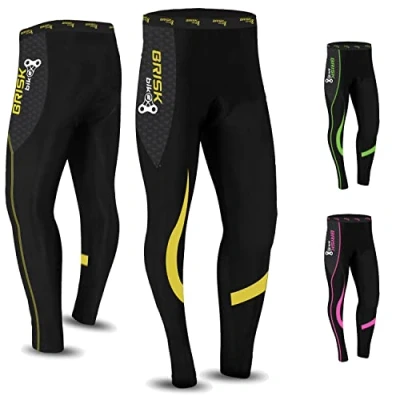 Abbildung von Brisk Bike Fahrradhose Damen gepolstert (Yellow/Black, L)