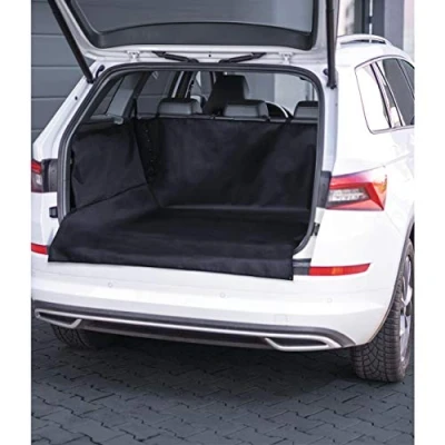 Abbildung von Cartrend 10853 Kofferraumschutz Hundeschutzdecke Auto Kofferraum SUV,Kombi,Kleinwagen mit Ladekantenschutz wasserabweisend,pflegeleicht, schwarz