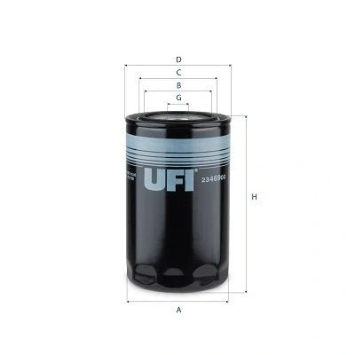 Abbildung von UFI 23.469.00 Ölfilter M 27 X 2 Anschraubfilter