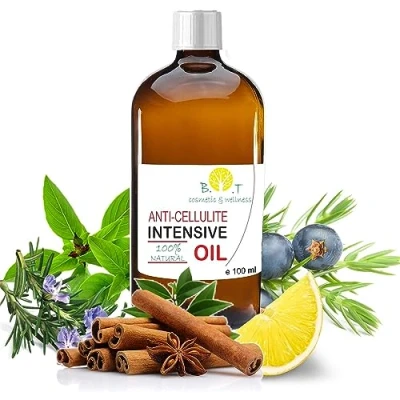 Abbildung von 100% Natürlich Anti Cellulite Öl 100 ml Massageöl, Massagegerät. Penetrieren Sie 6 Mal besser als Creme. Mit ätherischen Ölen. Straffendes Körperöl Body Oil