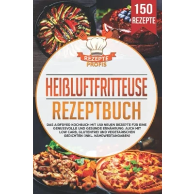 Abbildung von Heißluftfritteuse Rezeptbuch: Das Airfryer Kochbuch mit 150 neuen Rezepte für eine genussvolle und gesunde Ernährung. Auch Low Carb, glutenfrei vegetarischen Gerichten (inkl. Nährwertangaben)