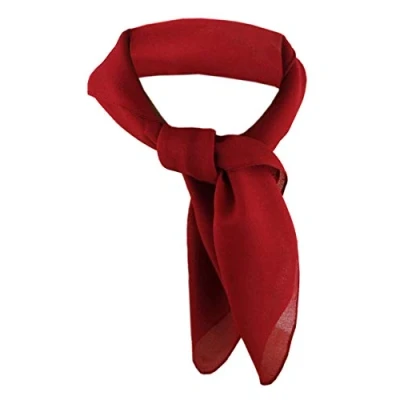 Abbildung von TigerTie Damen Chiffon Nickituch in rot bordeaux einfarbig unicolor Halstuch Größe 50 cm x