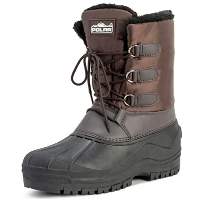 Abbildung von Polar Herren Dreck Schnüren Short Nylon Winter Schnee Regen Lässig Ente Stiefel Braun BRO46 AYC0142