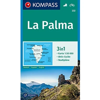 Abbildung von KOMPASS Wanderkarte 232 La Palma 1:50.000: 3in1 mit Aktiv Guide und Stadtplänen. Fahrradfahren