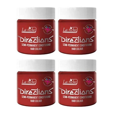 Abbildung von La Riche Directions Semipermanente Haarfarbe 100 ml Dose 4 Packung (Poppy Red)