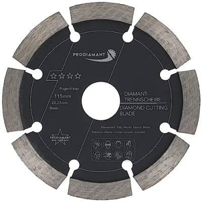 Abbildung von PRODIAMANT Fugenfräser ø 115mm Breite 8mm Frässcheibe für Mauerwerk Mörtel Fugen und Putz 10mm Segmenthöhe