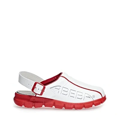 Abbildung von Abeba Berufsschuh Clog 7313 35 Dynamic Pantoffeln, 39, Weiß / Rot, 39 EU