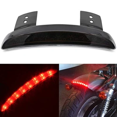 Abbildung von KATUR Motorrad Stop Abgeschnittene Kotflügelkante Laufende Bremse Rücklicht Kompatibel mit Sportster XL 883N 1200N XL1200V XL1200X, Rauch Licht