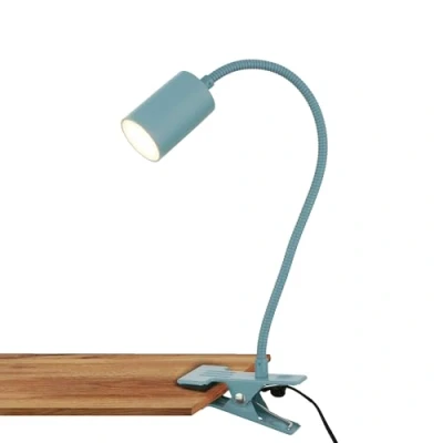 Abbildung von BRILONER Schreibtischlampe mit Kabelschalter, Warmweiße Lichtfarbe, schwenkbar, Stecker, Leselampe, Klemmlampe, Klemmleuchte, Nachttischlampe, Leselicht Kinder, Bürolampe, 40cm hoch, Blau