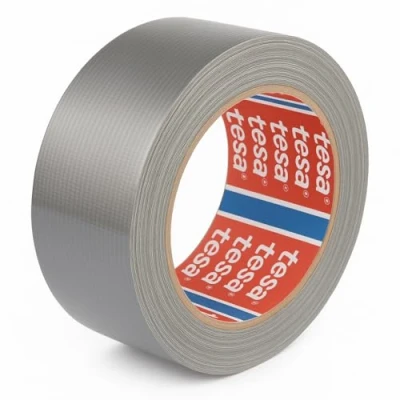 Abbildung von Tesa 4615 Professional Universal Duct Tape, amerikanisches Gewebeklebeband zum Reparieren, Fixieren, Verpacken, Markieren und Abdichten für innen außen (Grau, 50 m)