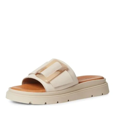 Abbildung von Tamaris Pantolette flach, Damen, Größe: 37, Ivory nubuc Schuhe