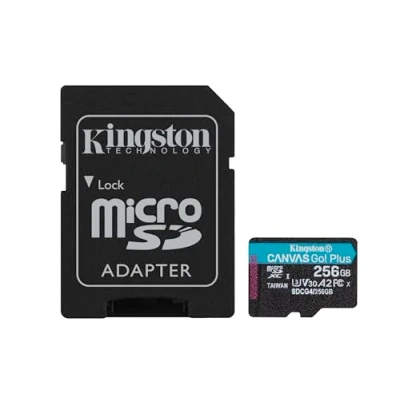 Abbildung von Kingston Canvas Go Plus microSDXC Speicherkarte Gen4 200MB/s A2 U3 V30 256GB Karte + Adapter SDCG4/256GB