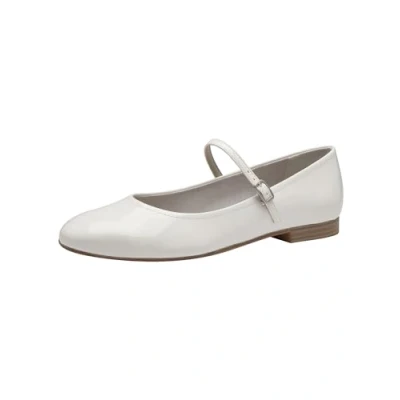 Abbildung von Tamaris Damen Riemchen Ballerina Vegan; WHITE PATENT/weiß; 39