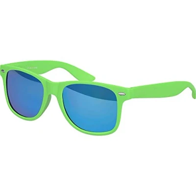Abbildung von Balinco Sonnenbrille UV400 CAT 3 CE Rubber mit Federscharnier für Damen &amp; Herren (grün blau verspiegelt)