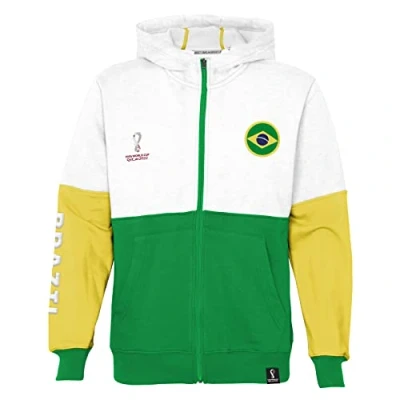Abbildung von FIFA Jungen Offizieller World Cup 2022 Overhead Hoodie Kapuzen Sweatshirt, Weiß/Grün/Gelb, 4 5 Jahre