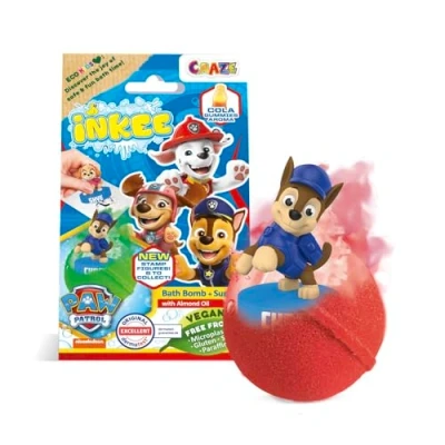 Abbildung von INKEE SURPRISE Paw Patrol Badebombe Kinder mit Überraschung, Badekugel 80g Stempel, Cola Gummi Duft, Schaum Effekt