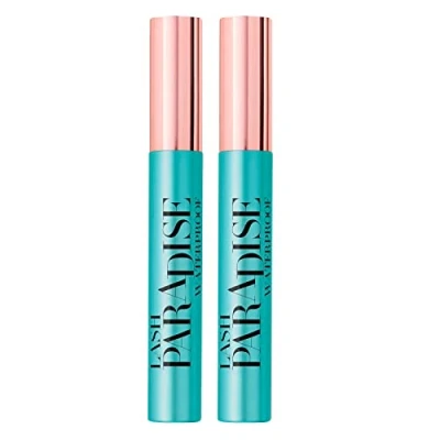 Abbildung von 2 x L&#039;Oréal Paris Lash Paradise Waterproof Mascara Volumengebende und verlängerende Formel für empfindliche Augen, Farbe Schwarz Mascaras