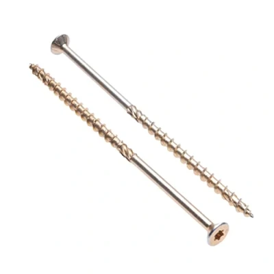 Abbildung von Holzschrauben Flachkopf von Keple 8 mm x 200 Selbstschneidende Torx Schrauben für Holz &amp; Bahnschwellen Lange Holzflansche zum Verbinden Packung mit 50 Stück