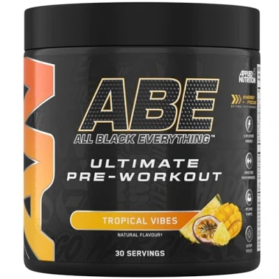 Abbildung von Applied Nutrition ABE Pre Workout Pulver Booster für Energie &amp; Leistung mit Citrullin, Kreatin Monohydrat, Beta Alanin (375 g 30 Portionen)(Tropical)