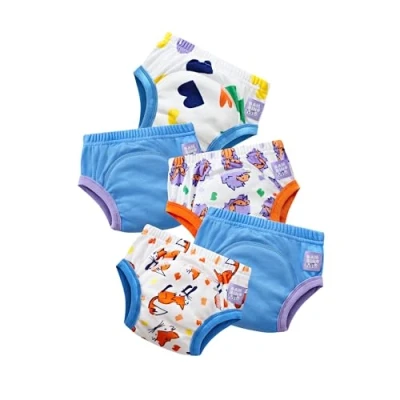 Abbildung von Bambino Mio Wiederverwendbare Töpfchen Trainingshose, 5er Pack (3 4 Jahre Blau Pop) Für Jungen und Mädchen, Baby Kleinkind