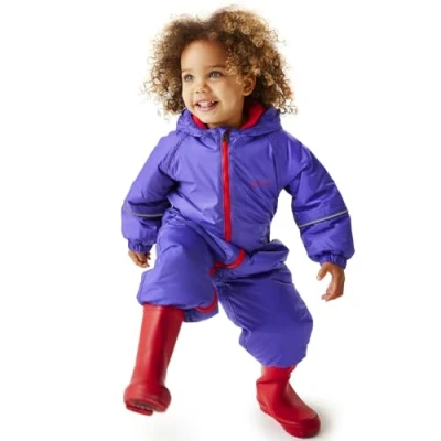 Abbildung von Regatta Splosh III All in One Anzug mit Fleece Futter, wasserdicht, Pfingstrose, 3 4 Jahre